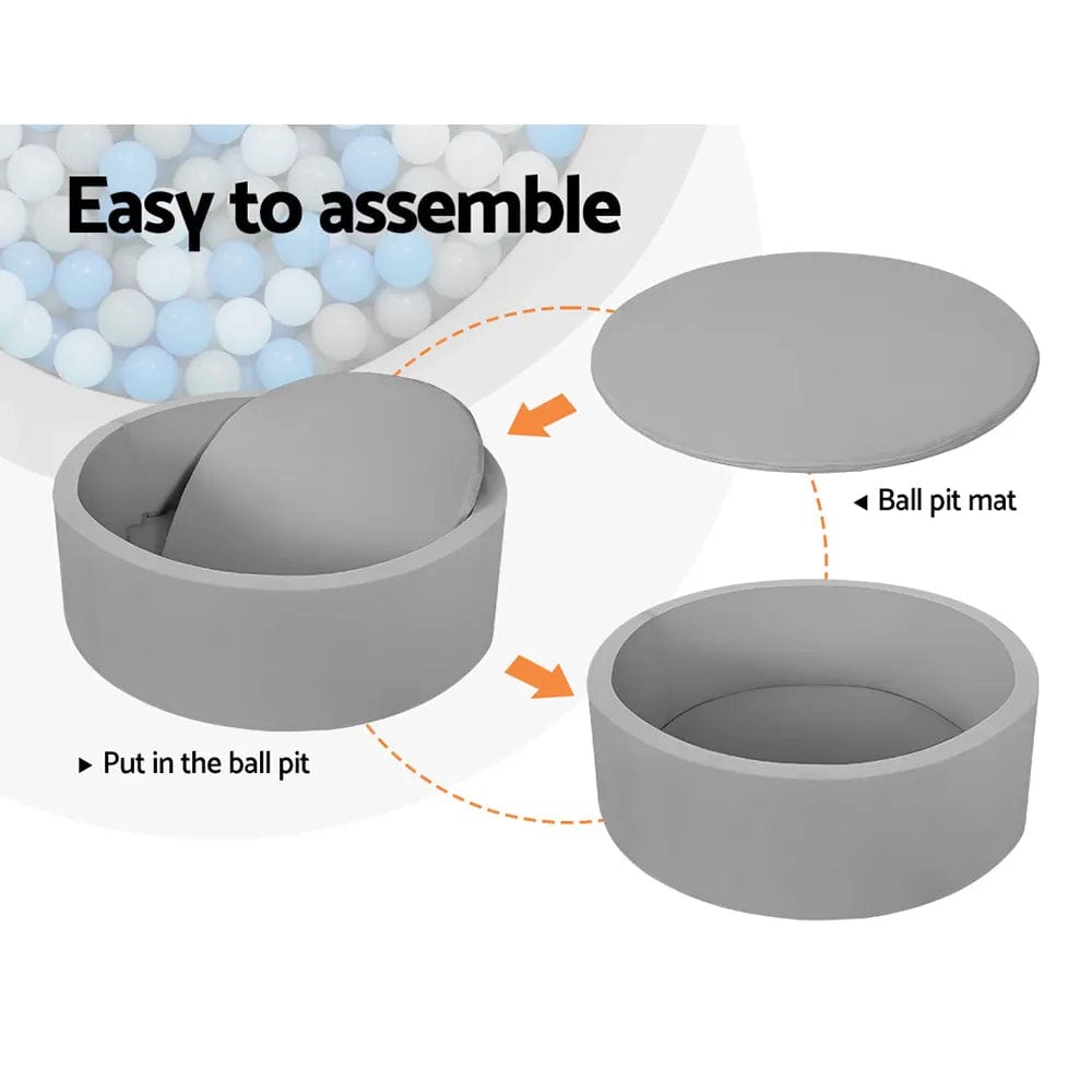 Toddler Foam Ball Pit Set- Grey