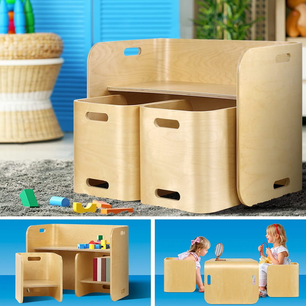 Timber Curve Desk and Chair set