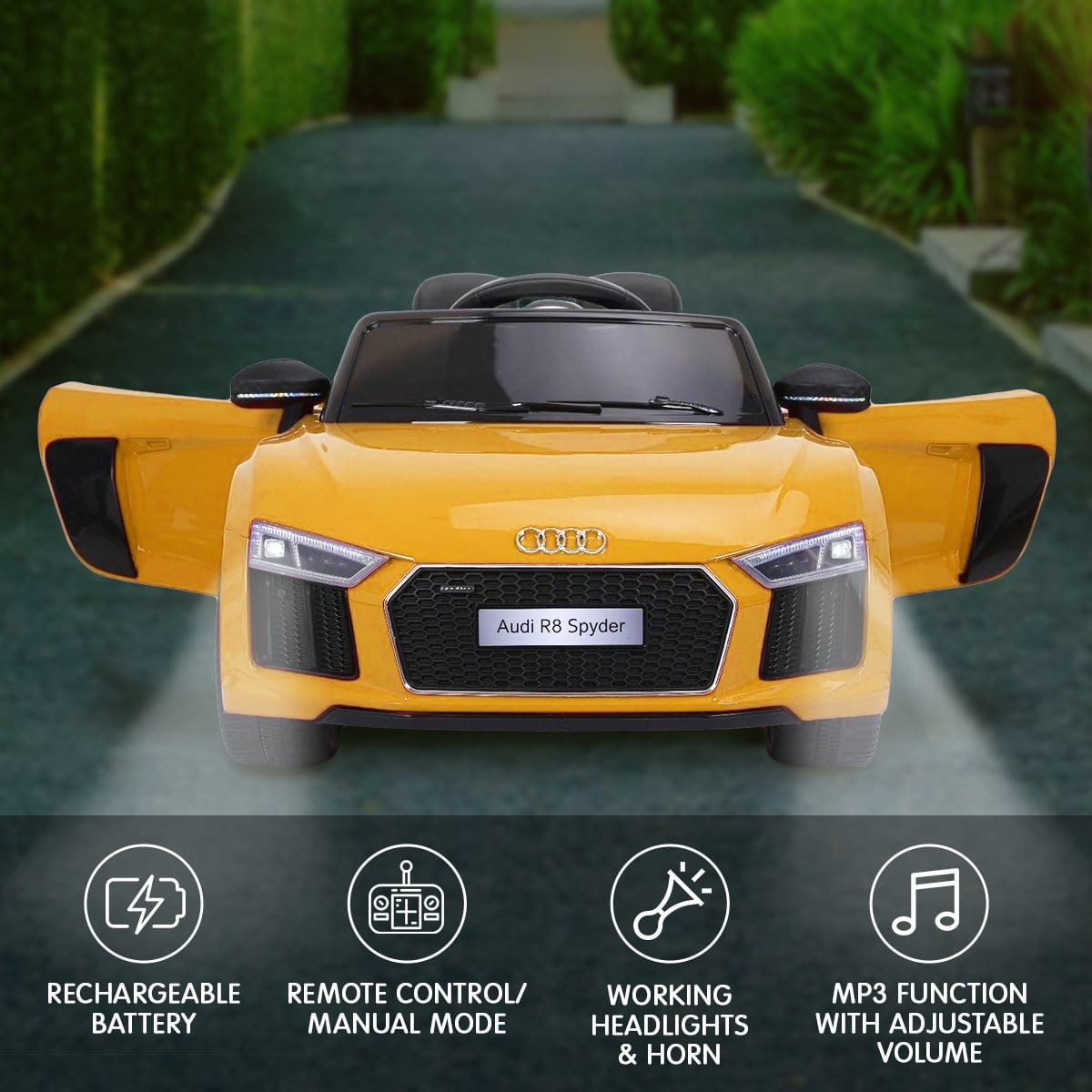 Ride on Audi R8 Spyder - Yellow