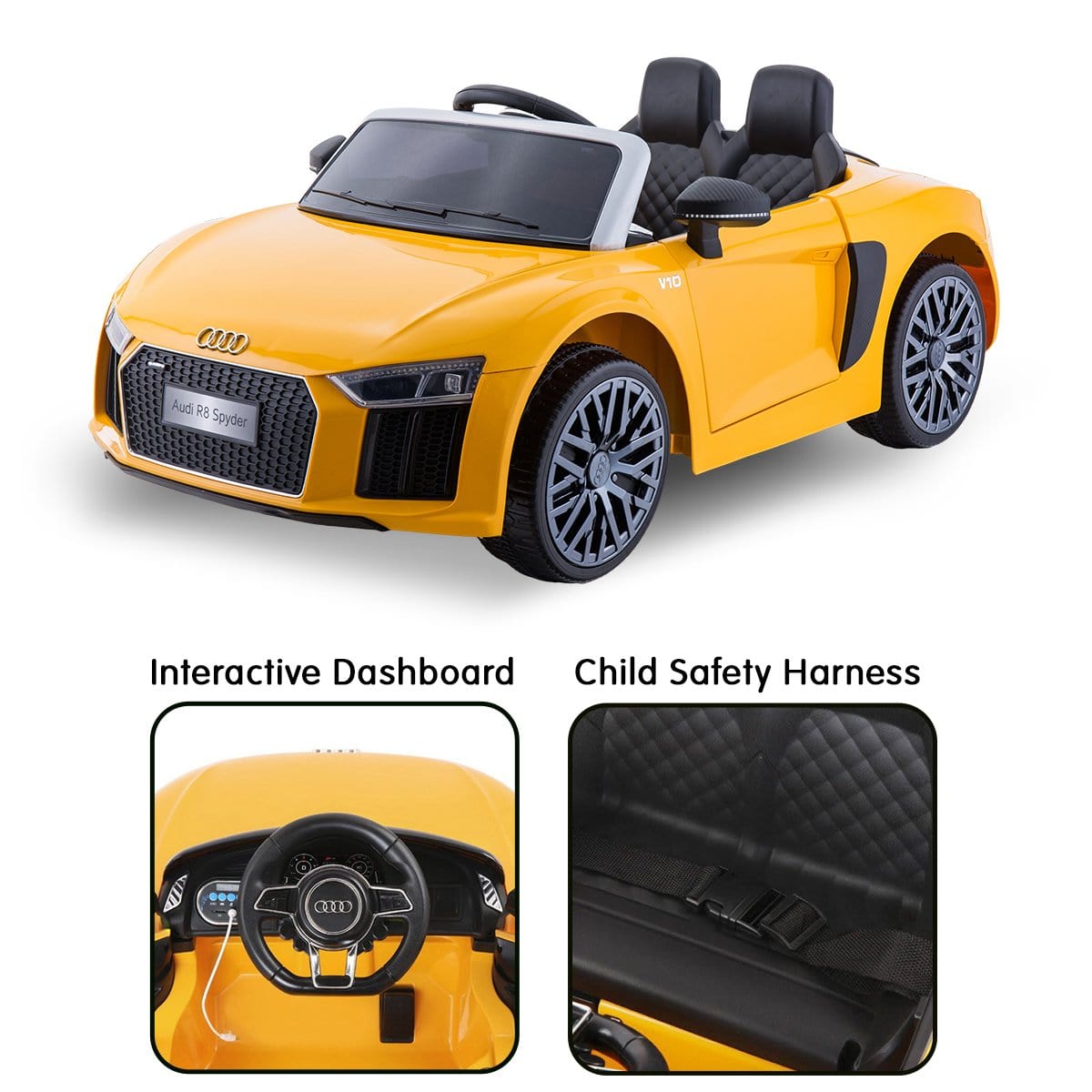 Ride on Audi R8 Spyder - Yellow