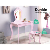 Kids Dressing Table Stool Set - Pink