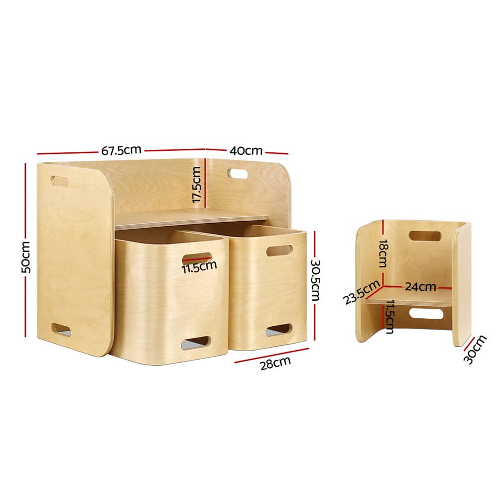 Timber Curve Desk and Chair set