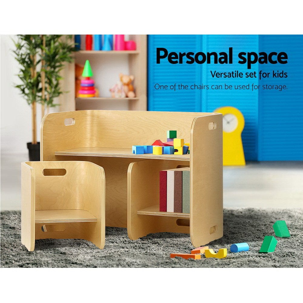 Timber Curve Desk and Chair set