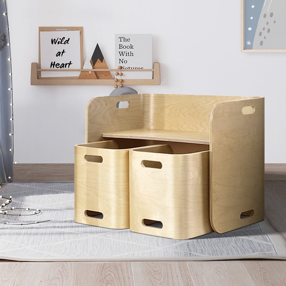Timber Curve Desk and Chair set