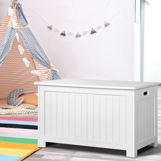 Kids Wooden Toy Chest - White