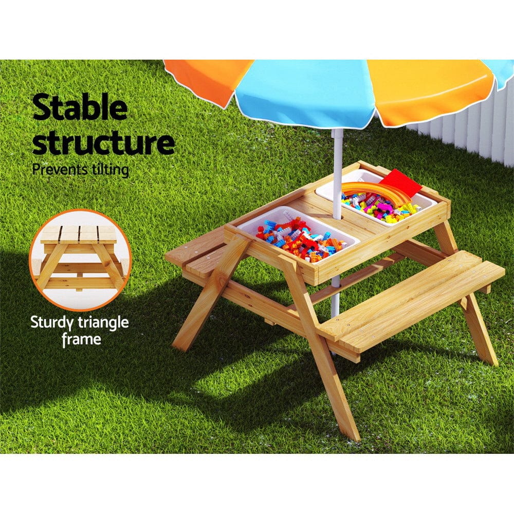 Kids Picnic Bench Set - Natural