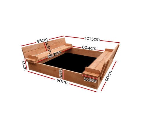 Outdoor Wooden Sandpit - Natural Wood